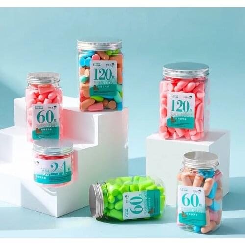 120 Pcs Earplugs Noise Reduction Ear Plug Foam Oordopjes Slapen Sleep Anti Noise Reduction Music Cancelling Insulation Earplug