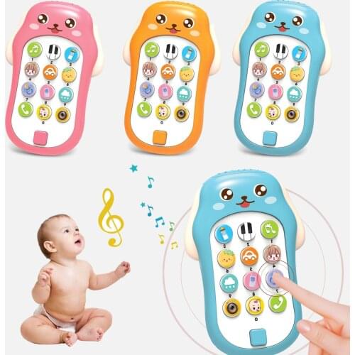 Baby Gutta-percha Toy Face Changing Music Mobile Phone Baby Toys Sleeping Artifact Simulation Telephone Early Educational Toy