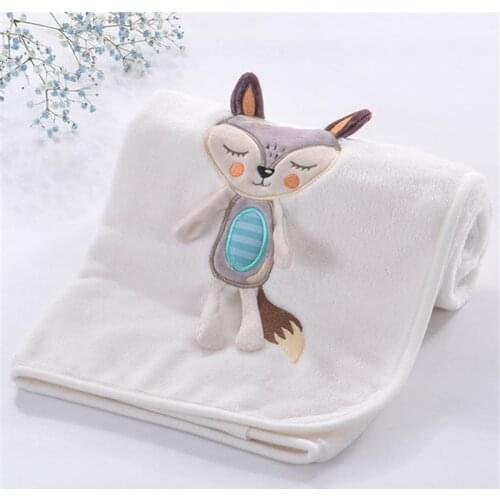 Childrens Cartoon Animal Blanket Ultra Soft Cute Baby Summer Nap Coral Fleece Swaddle Stroller Wrap for Infant Toddler