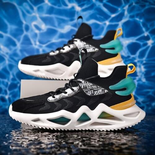 Breathable Lightweight Blade Running Sneakers For Men 2021 New Mesh Socks Sports Jogging Shoes Summer Casual Big Size Mens Shoes