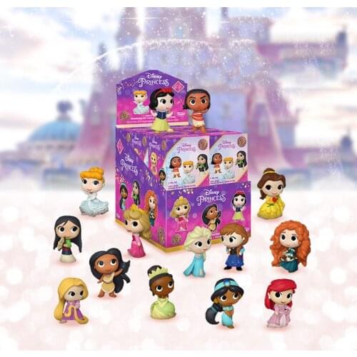 Disney Blind Box Princess Series Ariel Rapunzel Mulan Merida Action Figure Doll Toys Mini Size 4cm Car Decoration Gifts for Kids