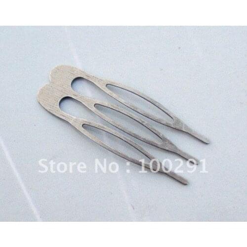 500pcs 15x40mm(3 teeth) Rhodium Plated Metal Hair Combs Cips Jewelry Findings Accessories Components