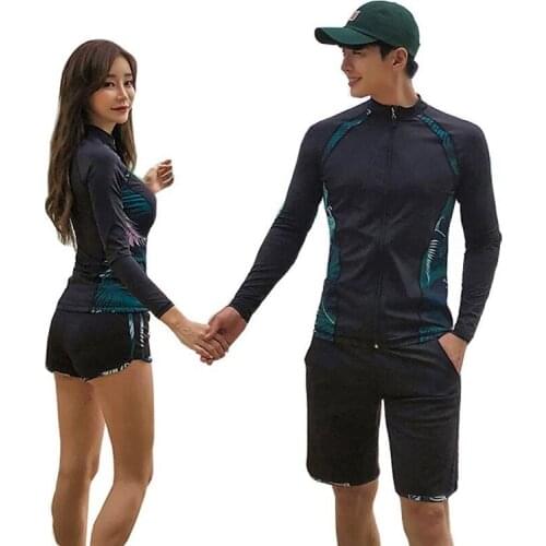 Couples Split Wetsuit Diving Suit Long Sleeves Long Trousers Surf Suit Suit Sunscreen Zipper Style Swimsuit Wetsuits Swiming