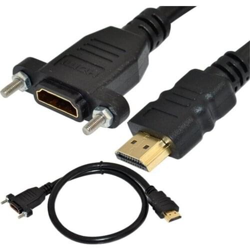 LBSC Premium 0.5m 1.5Ft HDMI male to female panel mount extension Gold plated Cable