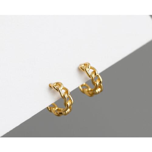 LOOXI Silver Gold Color French Punk Hip-Hop Geometric Small Hoop Earrings for Women Party Jewelry Accessories Oorbellen 2021