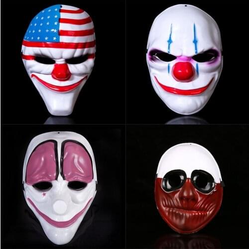 Halloween US Flag Clown Masks Masquerade Party Scary Clowns Carnival Mask Payday 2 Horrible Funny Pay Day Mask Prop Supplies