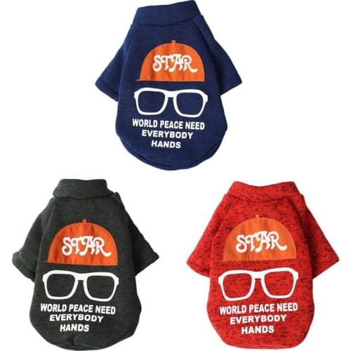 Cartoon Pet Dog Clothes For Dogs Eyeglass Pattern Hoodie Small Medium Dog Chihuahua Jacket Winter Pet Hooded For Dogs Costume