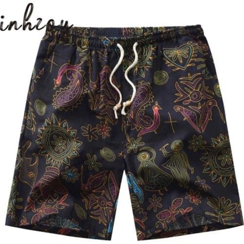 Men Floral Print Casual Shorts Breathable Quick Dry Loose Beach Plus Size Underpants Home Shorts Pajamas