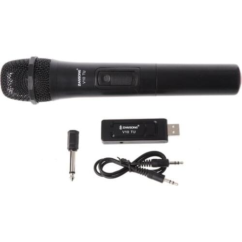 2019 New UHF USB 3.5mm 6.35mm Wireless Microphone Megaphone Handheld Mic with Receiver for Karaoke Speech Loudspeaker