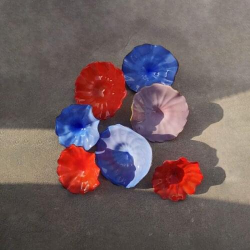 Solid Colors Blown Glass Wall Art Plates Murano Glass Decorative Plates