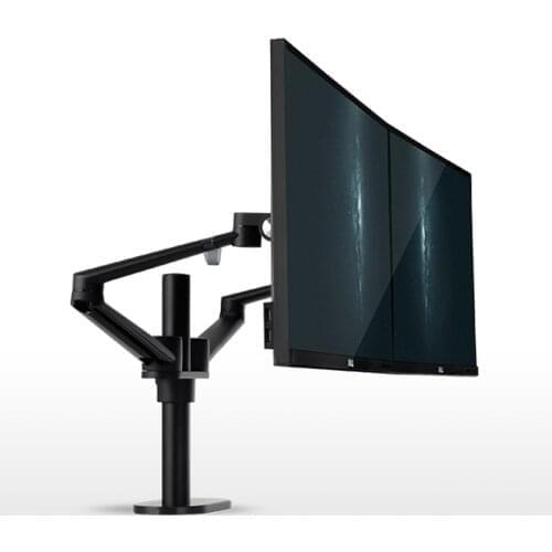 OL-2 Aluminum Height Adjustable 17-32 inch Dual Screen Monitor Holder Arm Full Motion Monitor Mount Bracket Desktop Stand