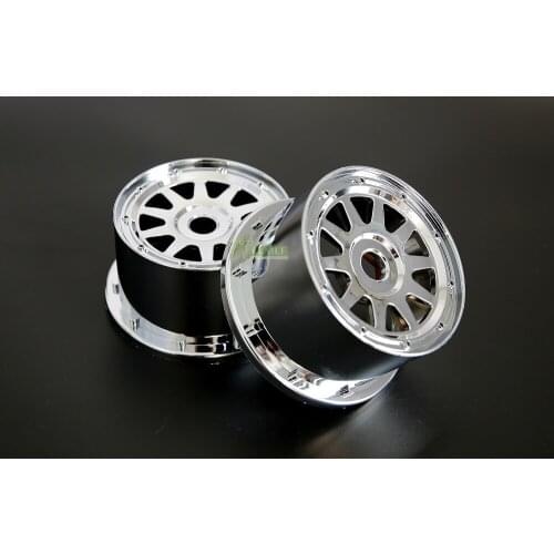 Plastic Chrome Rear Wheel Hub 2PCS for 1/5 HPI ROVAN KM BAJA 5B 5T 5SC RC CAR PARTS