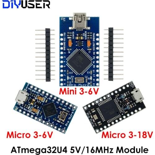 Pro Micro ATMEGA32U4 5V/16MHZ module With the bootloader for arduino MINI USB/Micro USB with 2 row pin header for arduino