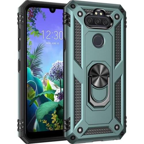 Shockproof Armor Phone Case For LG Aristo 5 Plus K31 Magnet Metal Ring Stand Silicone Bumper Cover For LG K51 Q51 Fundas Coque