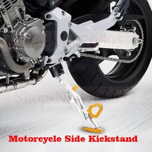 Five color Aluminum Universal 50-150cc Motorcycle Bike Kickstand Foot Side Stand Support Motorcycle kickstand pad support