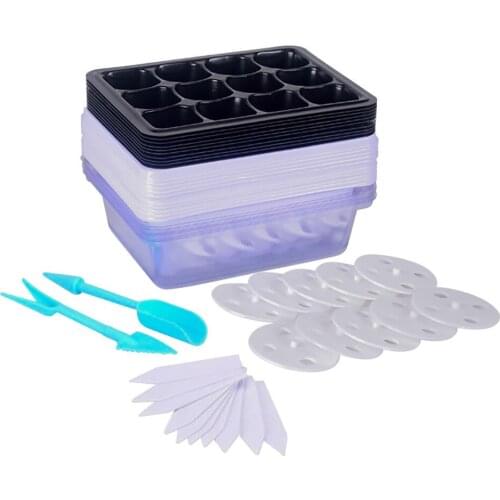Seed Starter Tray Kit Germination Trays Planting Box With Drain Holes 10-Pack Reusable For Garden Breathable Nursery Pots