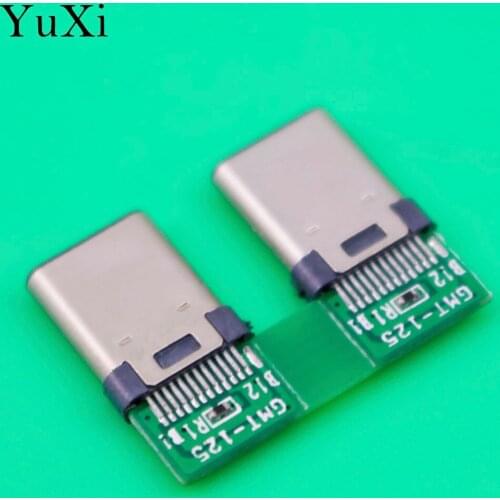 YuXi USB 3.1 Socket Connector Type C male Plug with PC Board repair parts 24pin