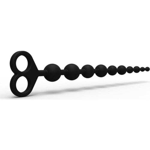 Silicone Long Anal Plug Butt Plug for Beginner 10 Balls Sex Toys for Men Women Anal Beads Vagina Open Prostate Massager