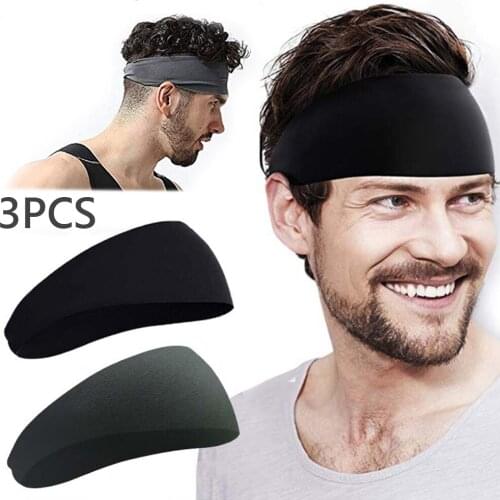 3pcs Sport Headband Running Fitness Sweatband Elastic Absorbent Sweat Fitness Jogging Yoga Gym Headscarf Sports Accessories