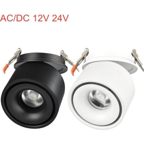 12V 24V led ceiling light 7W/10W/12W/15W/18W LED Recessed ceiling lamp Foldable and 360 degree rotatable led COB spot light
