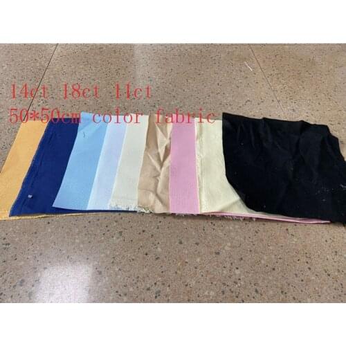 TOP 9colors 50*50cm 1pcs/color 18CT/14ct/11ct colorfully cross stitch Aida canvas fabric embroidery canvas