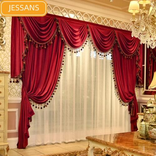 High-end European-style Curtains Luxury Blackout Curtains Gauze Curtains for Living Room and Bedroom Customized Products