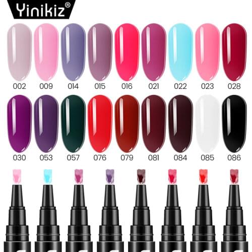 Yinikiz UV LED Nail Gel Polish Pen One Step Gel Varnish 3-in-1 Not Need Top Base Coat Gel Nail Art Varnish Long Lasting Gel