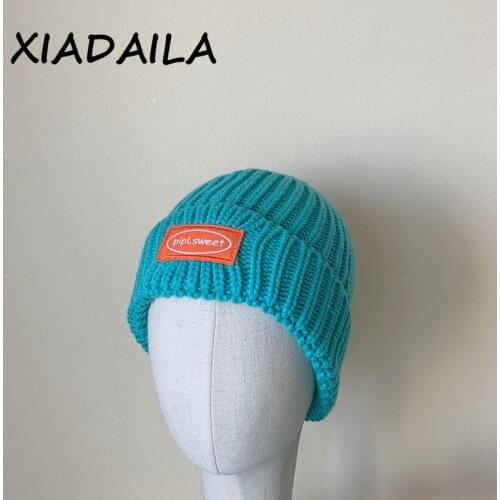 New Candy Colors Winter Hat Women Knitted Hat Warm Soft Trendy Hat Kpop Style Wool Beanie Elegant All-match Hat