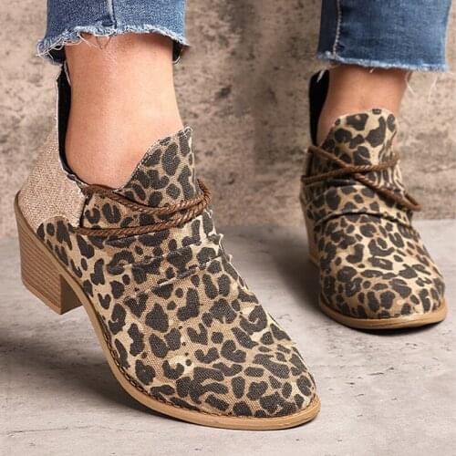 Women Boots Autumn PU Leather Chunky Heels Ankle Boots Fashion Pointed Toe Short Boot Zipper Casual Winter Boots Plus Size 2021