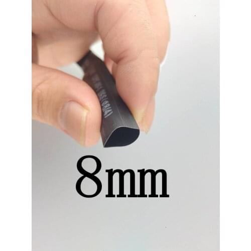1 Meter/lot 2:1 Black 8mm Diameter Heat Shrink