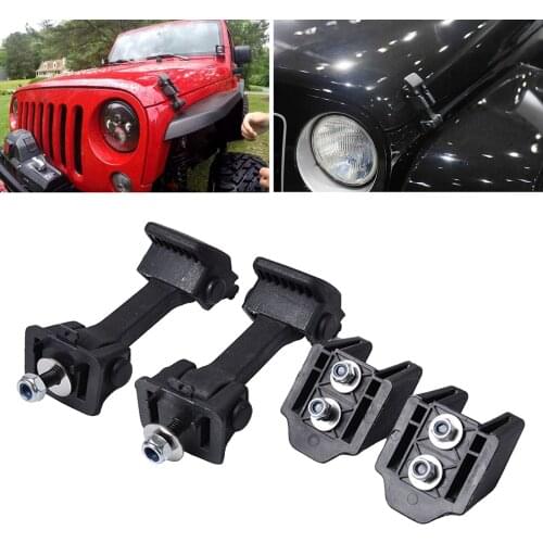 1 Pair Hood Latches Catch Kit Locking Hood for Jeep for Wrangler for JK 2007-2016 Accessories Parts Black
