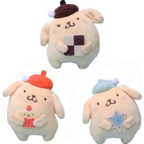 10Cm Cute Sanrio Plush Toy Cake Snowflake Pom Purin Dog Plush Toys Pendant Boutique Small Doll child birthday christmas Gift