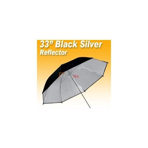 2pcs 33" 83cm Pro Studio Reflector Black Silver Umbrella For canon nikon DSLR camera