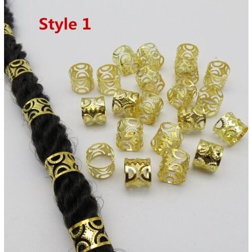 20pcs Golden/Silver Crown Hollow adjustable micro hair braid dread dreadlock beads rings clips cuffs for Hair accessories