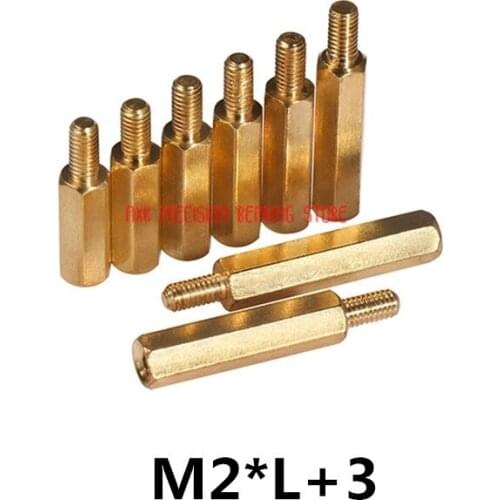 2019 Parafuso Parafusos 100pcs/lot M2*l+3 M2 Brass Standoff Spacer Male Female Spacing Screws Hex Threaded Length 3mm To 30mm