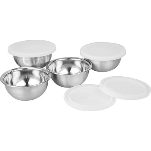Food Grade 3pc/set of 18/10 Stainless Steel Multi-function Mini Mixing Bowl Salad Bowl With PP Lid