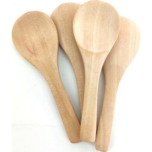 5 pcs Natural Eco-Friendly Bamboo Soup Spoon Kitchen Cooking Teaspoons Condiment Utensil Avoid burns
