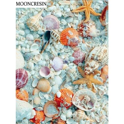 5D Diy Diamond Painting Cross Stitch Sea Shells 3D Diamond Embroidery Full Square Resin Mosaic Picture Handcraft Home Decoration
