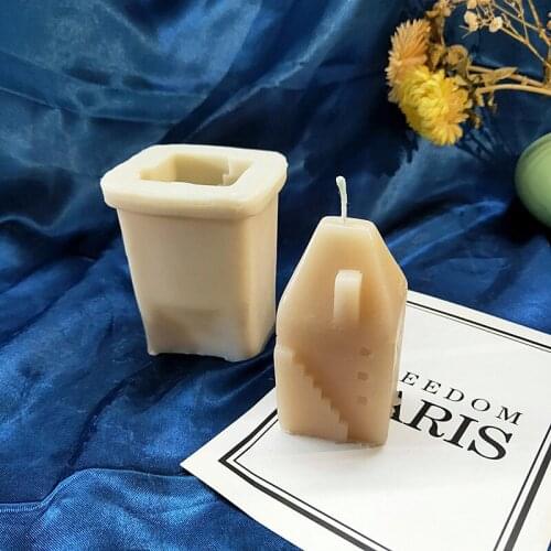 Abstract House Biulding Tower Candle Mold Resin Silicone Clay Mould for DIY Candle Making