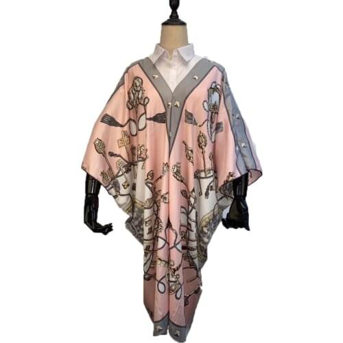 Bohemian 2021 Elegant Floral Printed Collar Silk Kaftan Robe Africaine Femme Free Size Summer Beach Night Party Kaftan Midi Gown