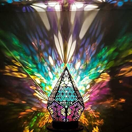 Bohemian Light Polar Star Large Floor Lamp Style Decor 3D Projection Gift Fairy Geometric Lamp Home Decor for Kitchen Hallway