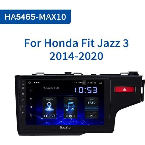 Dasaita 9" IPS Screen Car Android 10.0 DSP Radio for Honda Fit Jazz 2014 2015 2016 2017 RHD 1280*720 GPS Stereo TDA7850 MAX10