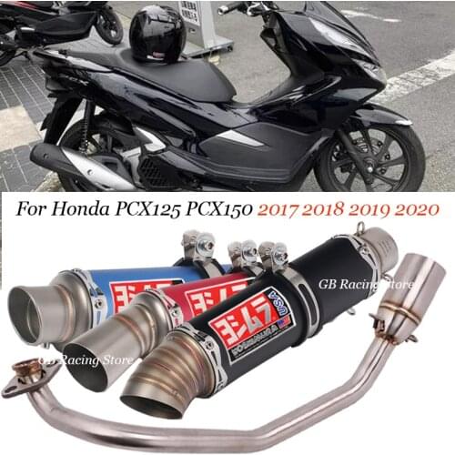 For Honda PCX125 PCX150 2017 2018 2019 2020 Motorcycle Exhaust Escape Moto Modified Carbon Fiber Full Yoshimura Muffler System