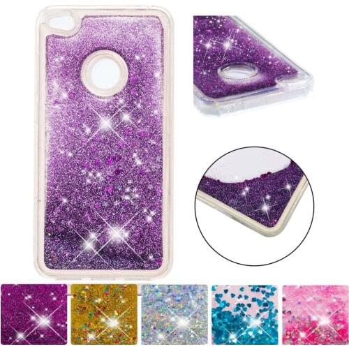 For Huawei Honor 8 Lite Cute Full Cover P8 P9 Lite 2017 Glitter Flow Liquid Quicksand Fitted Phone Case PRA-TL10 PRA-LX1 PRA-LA1