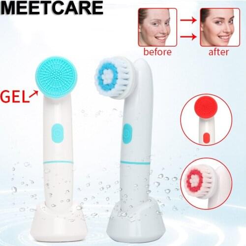 Electric Facial Cleaning Brush Silicone Skin Care Tools Deep Pore Face Cleaning Machine Waterproof Vibrator Massage Nourished