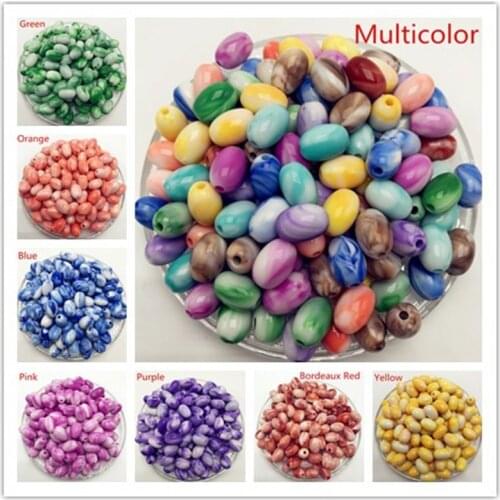New DIY 8mm10mm elliptical double colored glass bead spacer pattern Jewelry Making