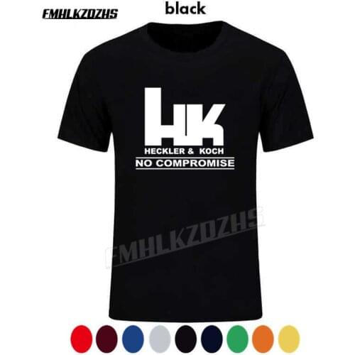 Hk Heckler Koch Logo No Compromise Mens Clothing T Shirt XS 3Xl Short Sleeve Top H41