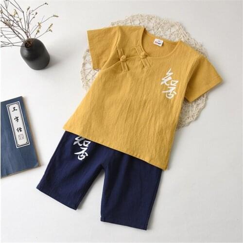 Boys suits thin section childrens hanfu costumes Chinese style ethnic Tang costumes boys and girls baby performance