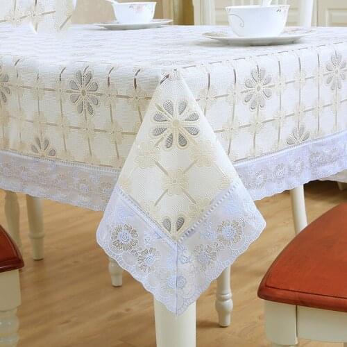 Lace Tablecloth Waterproof and Heatproof Disposable Household Rectangular Table Cloth Coffee Table Cloth
