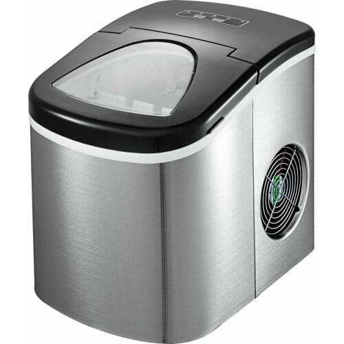 Stainless Steel Automatic Ice Maker 12KG Countertop Compact Clear 220V 26LBS Ice Cube Maker Machine for Kitchen Home Bars